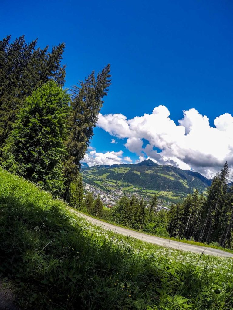 Mountainbiken, Mountainbike-Tour, Kitzbühel, Blick auf Kitzbüheler Horn