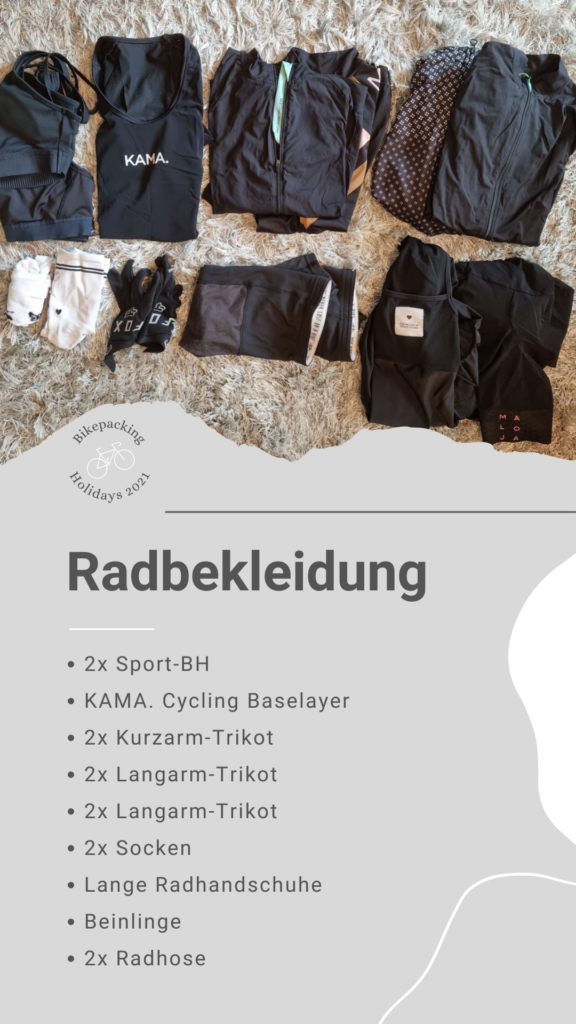 Bikepacking Packliste: Radbekleidung